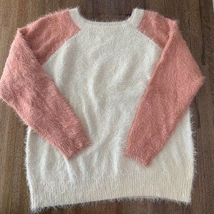 Kori America Super Soft Sweater Women’s Small Pink / Cream